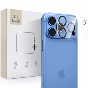Caurspīdīgs Tech-Protect Cam Fit+ rūdīta stikla kameras aizsargs Apple iPhone 18 Pro Max tālrunim