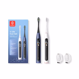 Oclean X Lite Duo Set elektrisko zobu birstu komplekts, tumši zils/pelēks