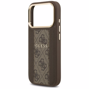 Guess 4G Stripe Magnētiskais viedtālruņa apvalks iPhone 17 Pro - brūna