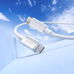 Kabelis USB-C uz USB-C Hoco 3A 60W 1 m X107 balts