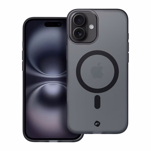 Viedtālruņa apvalks FORCELL F-PROTECT Levels ar divslāņu 4D tehnoloģiju, militārā triecientesta sertifikātu, saderīgs ar MagSafe, paredzēts IPHONE 16 PLUS dūmakains melns