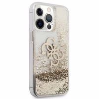 Guess 4G Big Liquid Glitter viedtālruņa apvalks iPhone 13 Pro Max 6.7" - zelta