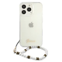 Guess GUHCP13LKPSWH iPhone 13 Pro / 13 6.1" caurspīdīgs cietais apvalks White Pearl