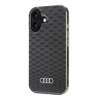 Audi IML Izšuvuma raksts Magnētiskais iPhone 16 6.1" melns/melns cietais apvalks AU-IMLMIP16-Q5/D3-BK