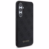 Guess GUHCS24FEG4GFGR S24 FE S721 pelēks/pelēks cietais apvalks 4G Metāla Zelta Logotips