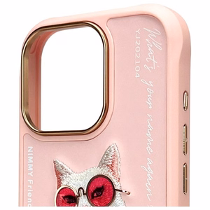 Nimmy Glasses Cool Cat Case for iPhone 16 Pro - Pink