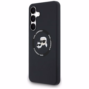 Karl Lagerfeld Silicone Karl & Choupette Heads MagSafe macins Samsung Galaxy S25 FE - melns