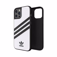 Adidas OR veidots apvalks PU iPhone 12 Pro Max - balta/melna