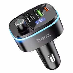 Transmiter samochodowy bluetooth Hoco 2 x USB A + USB C QC3.0 PD 20W E62 czarny