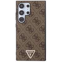Guess Grip Stand 4G Triangle Strass apvalks Samsung Galaxy S24 Ultra - brūns