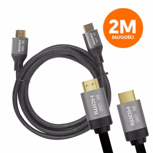 HDMI-HDMI Kabelis v2.1 8K 2m Melns