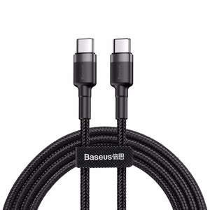 Cable Baseus Cafule PD Type-C to Type-C 3A 60W gray-lack 1.0m CATKLF-GG1