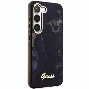 Guess GUHCS23MHTMRSK S23+ S916 melns/melns cietais apvalks Golden Marble Collection