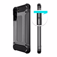 Hybrid Armor viedtālruņa apvalks Samsung Galaxy S23+ bruņu hibrīda apvalks melns