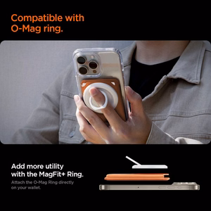 Spigen Valentinus MagFit+ MagSafe magnētiskais karšu maciņš tālrunim – oranžs