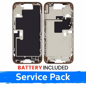 Средняя рамка Apple iPhone 16 Pro Max задняя крышка + аккумулятор / Desert Titanium / (сервисный пак)
