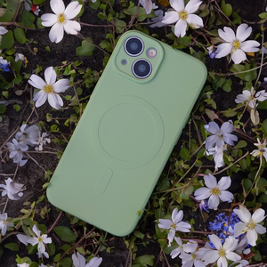 Maciņš Simple Color Mag priekš iPhone 16e / 17e gaiši zaļš