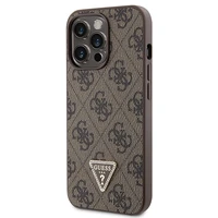 Guess GUHCP13LP4TDSCPW apvalks iPhone 13 Pro / 13 - brūns krustenisks 4G metāla logotips