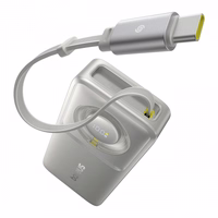 Portatīvais lādētājs Baseus "Free2Pull" pelēks 10000mAh 30W (PD) + iebūvēts "Type-C" kabelis