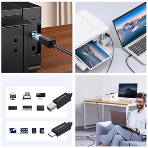 Wozinsky WKDDY2S USB-B - USB-C kabelis 2m - melns