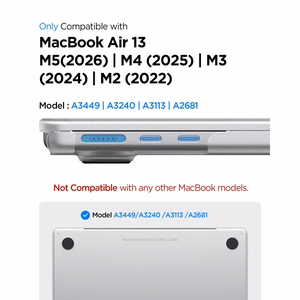 Spigen AirSkin aizsargapvalks MacBook Air 13" 2023 / 2024 / 2025 / 2026 – caurspīdīgs