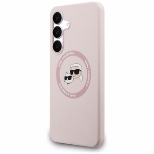 Karl Lagerfeld Silicone Karl & Choupette Heads MagSafe macins Samsung Galaxy S25 FE - roza