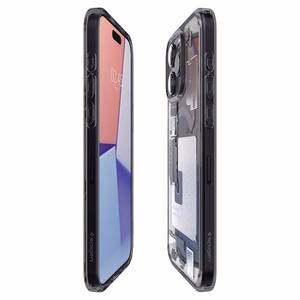 Spigen Ultra Hybrid Mag apvalks viedtālrunim iPhone 15 Pro ar MagSafe - tumši pelēks (Zero One Pattern)
