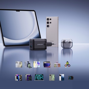 Joyroom JR-TG8 GaN 45W USB-C + USB-A sienas lādētājs – krāsa: melna