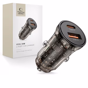 Tech-Protect CC01 30W 2-Port USB-A / USB-C Car Charger - Black