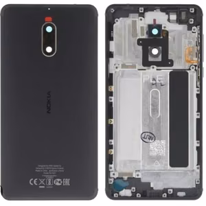 Aizmugurējais vāciņš Nokia 6 melns oriģināls (lietots Grade B)
