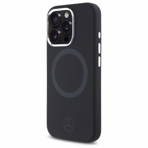 Mercedes Silicone Tonal Logo MagSafe iPhone 16 Pro Max Case - Black