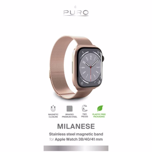 Ремешок Puro Milanese из нержавеющей стали для Apple Watch 38/40/41 мм - розовый