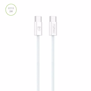 T-PHOX CABLE CC15 SERIES USB-C/USB-C 60W 3A 2M WHITE
