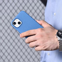 iCarer Litchi Premium ādas apvalks iPhone 14 Magnētiskais ādas apvalks ar MagSafe Gaiši zils (WMI14220709-LB)