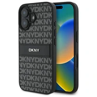 DKNY tekstūras raksta svītrains viedtālruņa apvalks iPhone 16 - melns