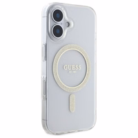 Guess GUHMP16MHFGERET iPhone 16 Plus 6.7" caurspīdīgs cietais apvalks IML Glitter Circle Magnētiskais