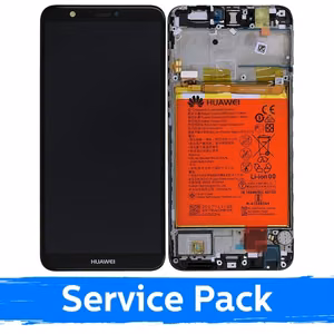 LCD displejs saderīgs ar Huawei P Smart / Enjoy 7S Melns ar rāmi (Service Pack)
