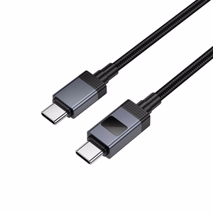 Кабель USB C - USB C Hoco 3A 60W с дисплеем 1 м X118 чёрный