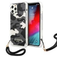 Guess GUHCP12LKSARBK iPhone 12 Pro Max 6.7" melns/melns cietais apvalks Camo kolekcija