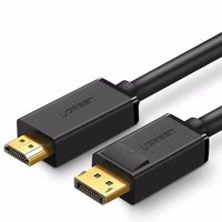 Kabeļa Ugreen DP101 DisplayPort uz HDMI 2.0m melns