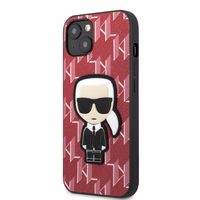 Karl Lagerfeld KLHCP13MPMNIKPI iPhone 13 6.1" cietais apvalks sarkans/sarkans Monogramma Ikonik Plāksteris