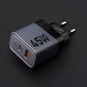 FORCELL F-ENERGY GaN VT-39 pelēks ceļojuma lādētājs Type C + USB A PD QC4.0 4A 45W ar PD