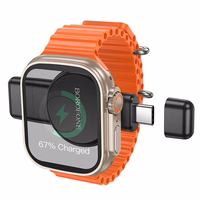 Borofone bezvadu indukcijas lādētājs viedpulkstenim BQ31 portatīvs 2,5W iWatch 1-9, SE/SE2, Ultra/Ultra2, Samsung Watch 1-7, Ultra melns