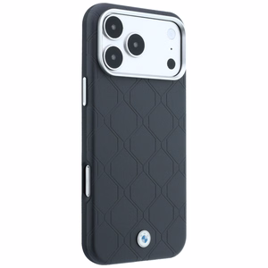 BMW Sign Deboss Quilted Metal Logo vāciņš modelim iPhone 18 Pro Max / 17 Pro Max, saderīgs ar MagSafe – tumši pelēks