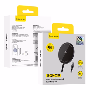 Индукционное зарядное устройство Blavec BQI-03 Qi2 15W магнитное MagSafe (BQI03-QI2MB) чёрное (повреждённая упаковка)