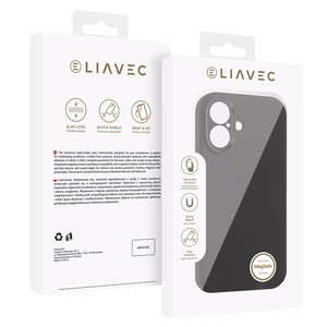 Liavec Silk Shield maciņš ar metāla kameras rāmi priekš Iphone 17 melns