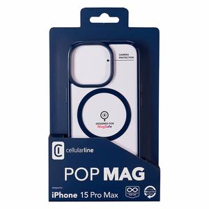 Cellularline Pop Mag vāciņš ierīcei iPhone 15 Pro Max, saderīgs ar MagSafe, zils
