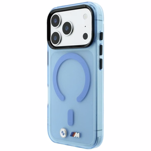 BMW M IML Frosted Metal Logo & Trims MagSafe maciņš modelim iPhone 17 Pro Max / 18 Pro Max – zils