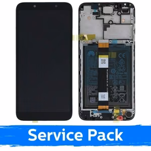LCD displejs saderīgs ar Huawei Y5P / Honor 9S melns ar rāmi (Service Pack)
