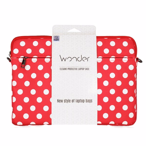 Wonder Portatīvais maciņš datoram 13–14 collas sarkans polka-dot raksts